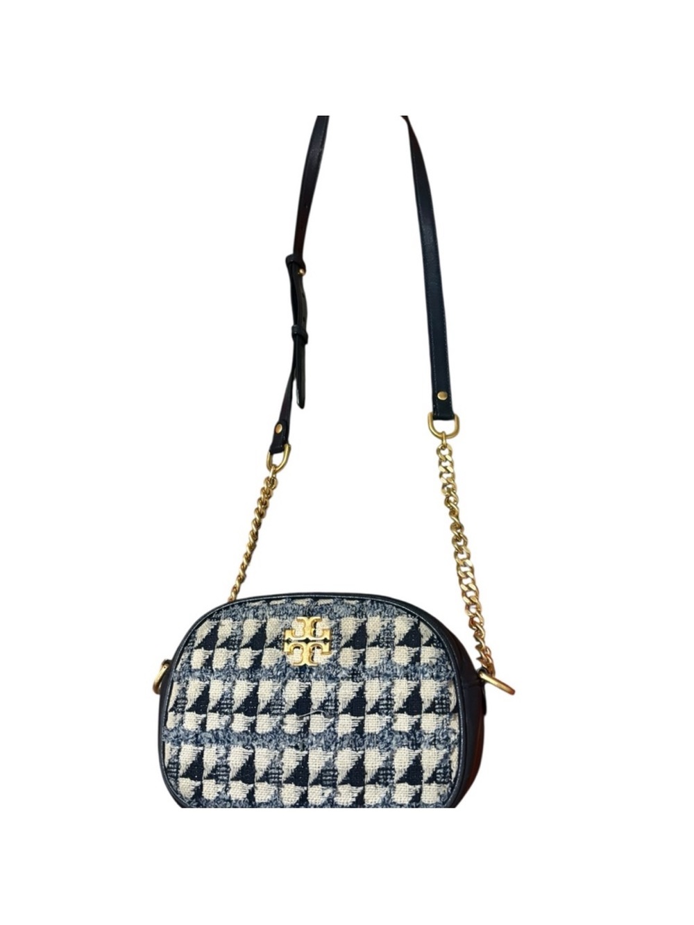 Tory Burch Kira Tweed Small Crossbody Camera Bag Tory Navy